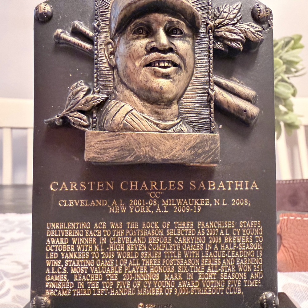 MLB Bronze-Tone Commemorative Plaque with Gold Lettering
